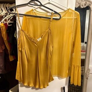 Babaton Mustard Camisole and Blouse Set